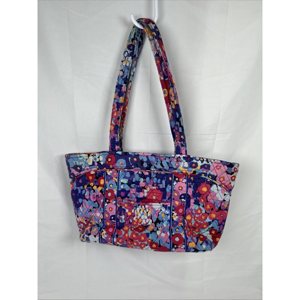 Vera Bradley Quilted Floral Rectangle Tote Impressionista Pink Blue Medium Size